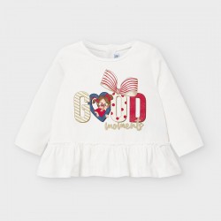 2058 Koszulka z falbanką dla dziewczynki Baby Mayoral jesień 80cm